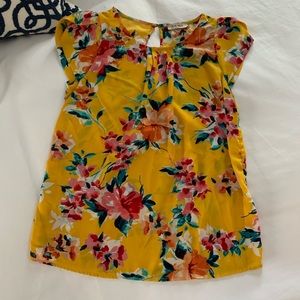 Flowy Yellow Floral Maternity Blouse